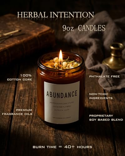 Natural Crystal Candle,Abundance, Crystal Ritual, Spiritual, Money Prosperity, Candle Spell.(Abundance) Abundance