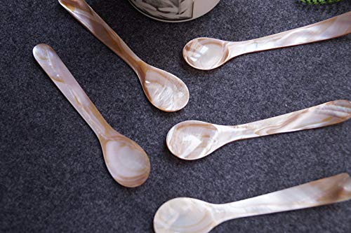 DUEBEL Mother of Pearl MOP Caviar Spoons Pink - Set of 10 pcs