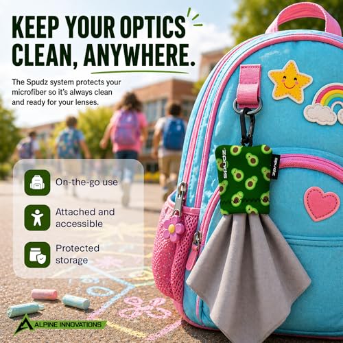 SPUDZ Classic Microfiber Lens Cleaner – Clip-On Pouch, Washable – for Binoculars, Scopes, Glasses, Screens | Classic | Multi-Camo, 10 x 10 Inch (2-Pack) 10 x 10 Inch (2-Pack)