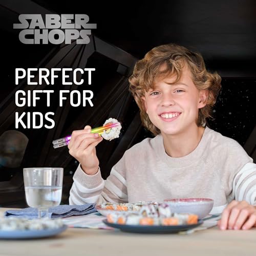 LIGHTSABER CHOPSTICKS LIGHT UP STAR WARS CHOPSTICK LED Glowing Light Saber Chop Sticks REUSABLE Sushi Sabers Cool Fun Geeky STARWARS Chop Stick Set 4 PAIRS | FREE Keychain Soft Carry Pouch | Gift Box 4 PAIRS & FREE KEYCHAIN 8 COLOR MODES