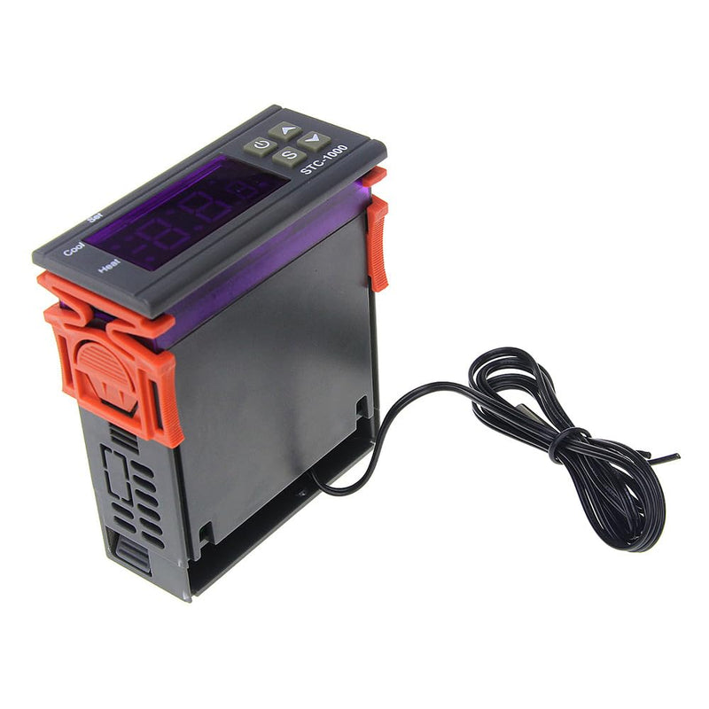 [Australia - AusPower] - 2 PCS STC-1000 10A DC 12V Digital LED Temperature Controller Thermostat Control Switch 2 Relay Output and NTC 10K Thermistor Sensors Digital Temperature Probe 
