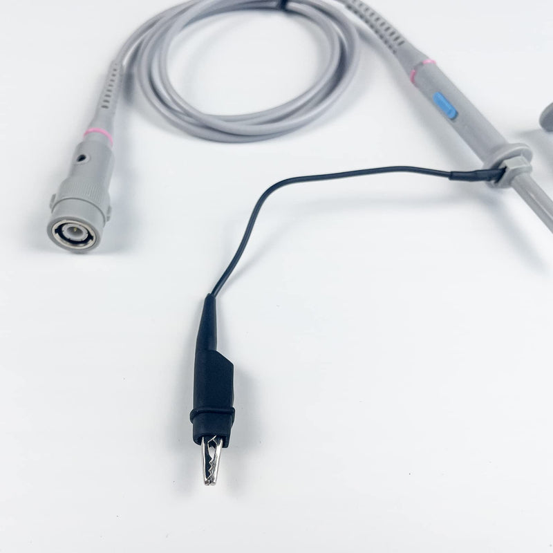OWON 100 MHz Oscilloscope Probe Kit, BNC Oscilloscope Clamp Button Head Damping Can Be Adjusted with 1x or 10x Slide Switch for Oscilloscopes