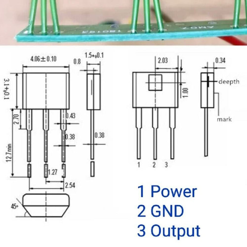 [Australia - AusPower] - SaiDian 2Pcs E Bike Hall Sensor 2-Wheels Electric Vehicles Motor Hall Element Circuit Board 41F Motor Hall Plate Sensor 120 Degree with Wire 