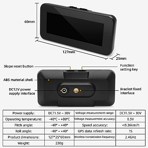 M60 Car Head Up Display Car Compass Inclinometer Tilt Angle Speed GPS Digital Inclinometer Overspeed Alarm Car Off Road Accessories
