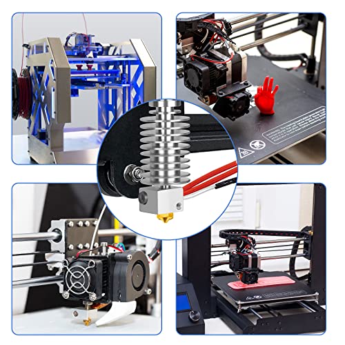2 Pieces Replacement Straight-Type Metal V5 J-Head hotend extruder for anycubic i3 mega extruder 3D Printer Accessories extruder anycubic Head (White) Pack of 2