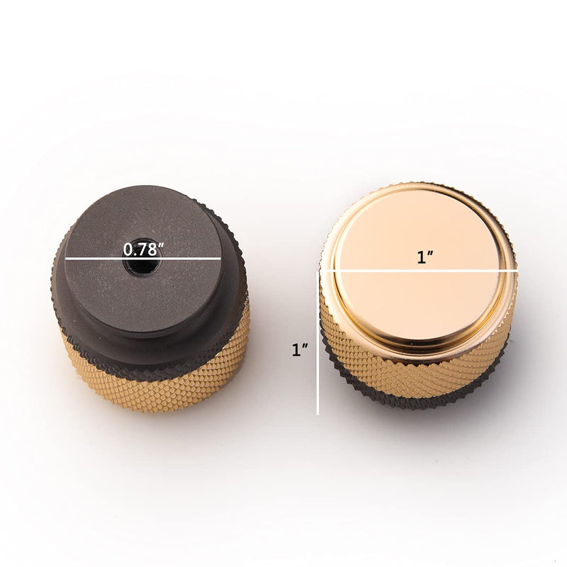 Drawer Knob 6 Pack 1" Cabinet Knob Aluminum Knob for Drawer Pulls Gold and Grey Oxidation Finish with Diamond Pattern 1 Inch Gold and Grey Knob