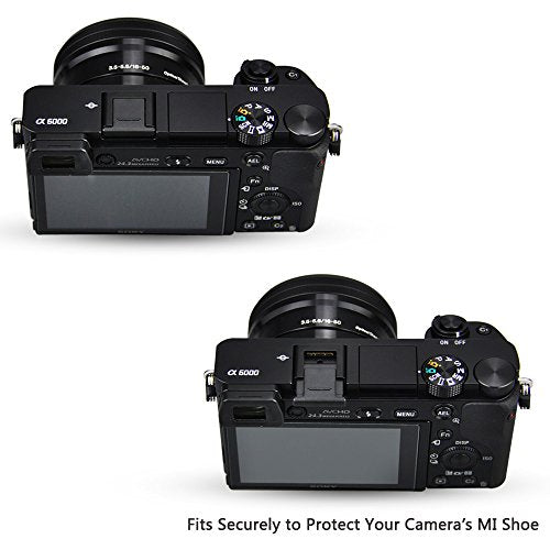 JJC 2-Pack FDA-EP18 Eyecup Eyepiece Eye Cup & FA-SHC1M Hot Shoe Cover Cap for Sony A7 A7II A7 II A7III A7 III A7R A7RII A7R II A7RIII A7R III A7RIV A7R IV A7S A7SII A7S II A9 A99II A99 II A58 Cameras