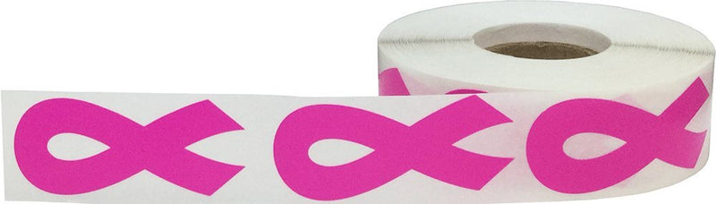 Hot Pink Awareness Ribbon Stickers 2 Inch 500 Total Adhesive Labels