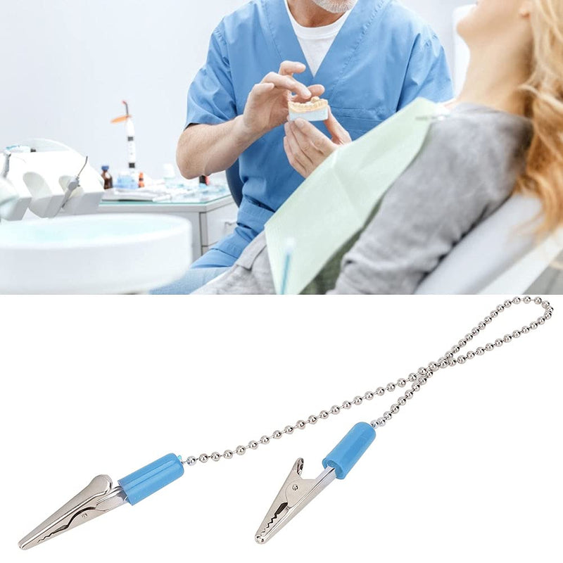 5Pcs Dental Lab Bib Clip Dental Lab, 5Pcs Dental Lab Bib Clip for Clamping Disposable Cordless Dental Bib Bib Clip Napkin Holder Dentist Supplies Stainless Steel Oral Scarf Clip (Blue)