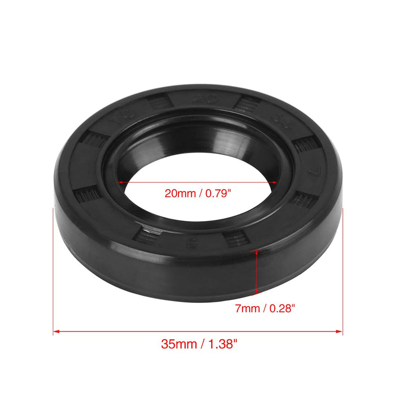 [Australia - AusPower] - X AUTOHAUX 20mm X 35mm X 7mm Rubber Double Lip TC Oil Shaft Seal 20x35x7mm 