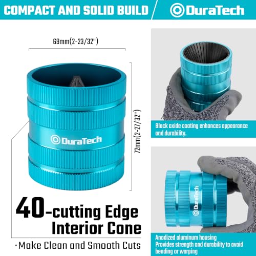 DURATECH heavy-duty inner and outer tubing reamer, large pipe deburring tool for smooth edges