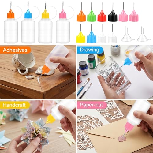 HaiFafafaing 30ml precision tip applicator bottles with mini funnels for adhesive dispensing