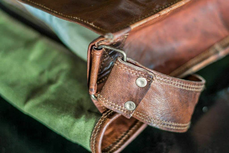 [Australia - AusPower] - 11 inch Small Crossbody Shoulder Genuine Leather iPad/Tablet Vintage Messenger Bag For 10.5 inch iPad Pro for Women & Men Simple 