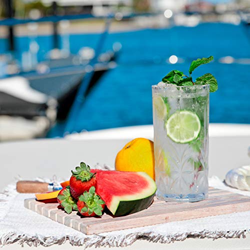 BELLAFORTE Shatterproof Tritan Plastic Tall Tumbler, Set of 4, 18oz - Myrtle Beach Drinking Glasses - Unbreakable Drinking Glasses for Parties - BPA Free - Clear