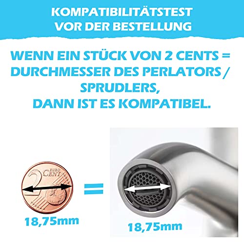 360D Shiny Metal Aerator Chrome Plated M18.5 Thread Compatible with IKEA Faucets M18.5 Verchromt
