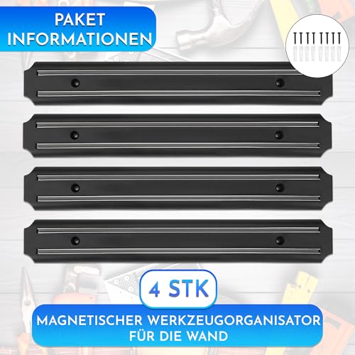 Magnetic Strip Tool 4 Pieces 33 cm x 5 cm Magnet Tool Holder | Tool Holder Magnetic Rods 33cm x 5cm x 3cm