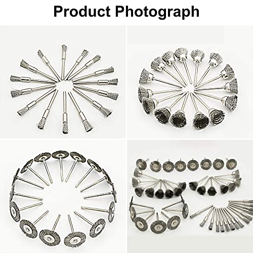 45 Stainless Steel Wire Brush Set T Brushes for Drill | 45 T shaped stainless steel wire brushes plus tweezers for drill, polishing, grinding and cleaning.