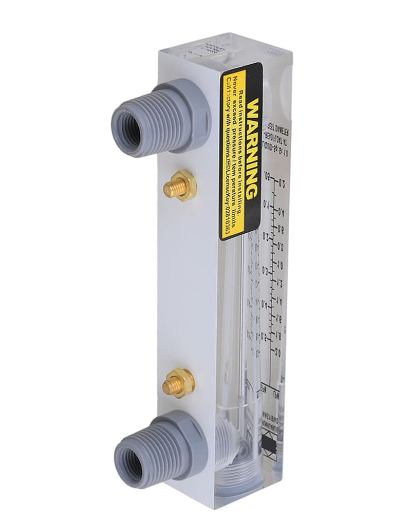 [Australia - AusPower] - CNBTR Panel-Mount Water Flowmeter, Flow Range: 0.05 to 0.5GPM / 0.2 to 2LPM, Liquids Flowmeter with Acrylic Plastic Rectangular Body, Overall Height 170mm 0.05~0.5GPM 