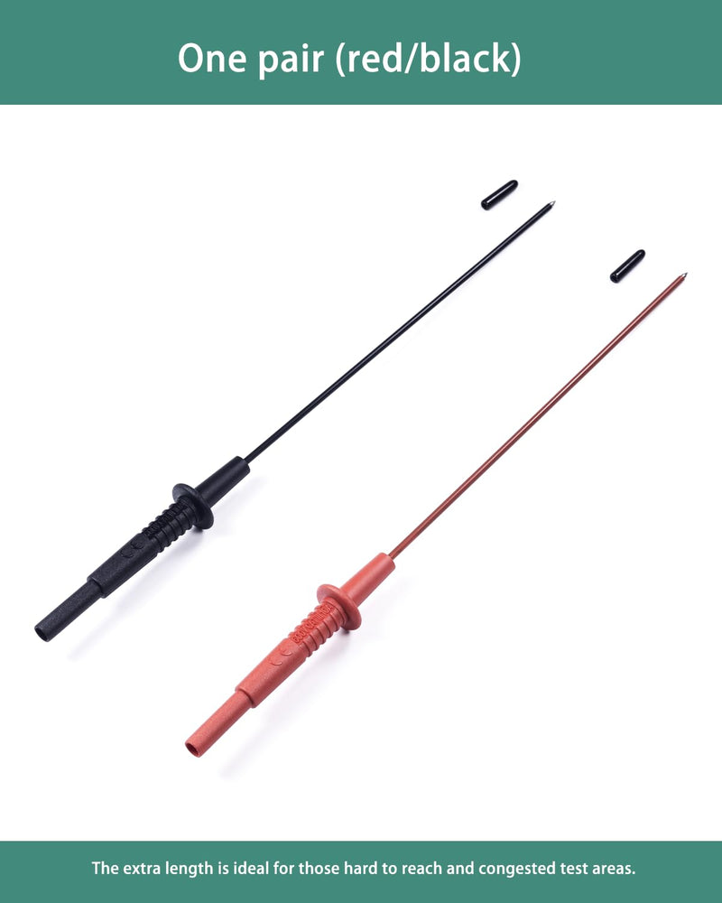 [Australia - AusPower] - Multimeter Leads, Insulated Test Probe Needle Point Wire Testing Probes, Automotive Extra Sharp Long Reach Prod for Standard 4 mm Test Leads Kit, 600V CAT III 
