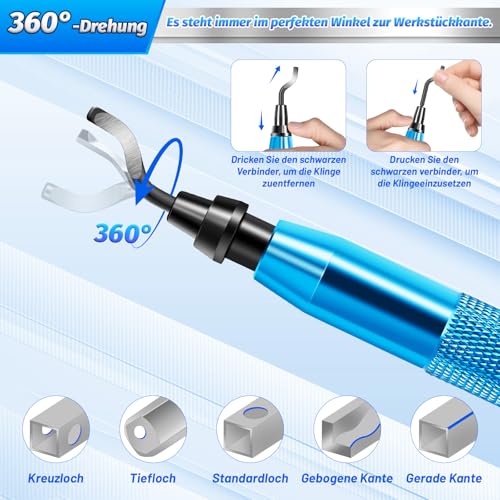 Deburring Tool with 10 Different Blades, 6 File Set and Side Cutters, 3D Printing Metal Hand Deburring Tool for DIY, Model Making, 3D Printer, Art, Plastic