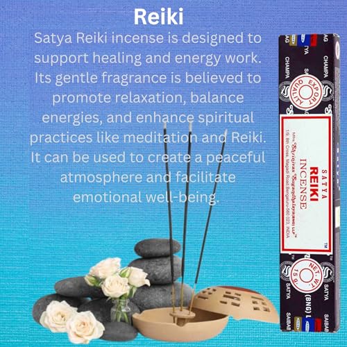 Satya, REIKI, Nag Champa, Incense Sticks, 3 Packs, Agarbatti