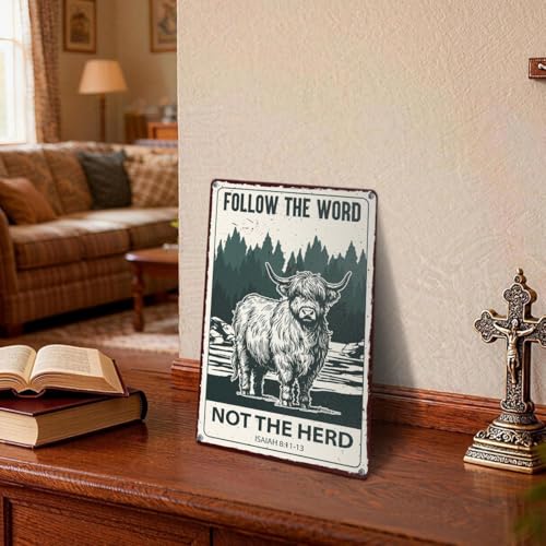 Christian Religion Bible Verses Faith Metal Sign Decor for Home Room Office Decorations, Christian Religion Bible Verses Faith Baptism Christening Gifts for Women Men, Isaiah 8:11-13