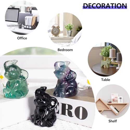 Obsidian Elephant Figurine for Wealth Love Home Office Decor Obsidian Elephant-01