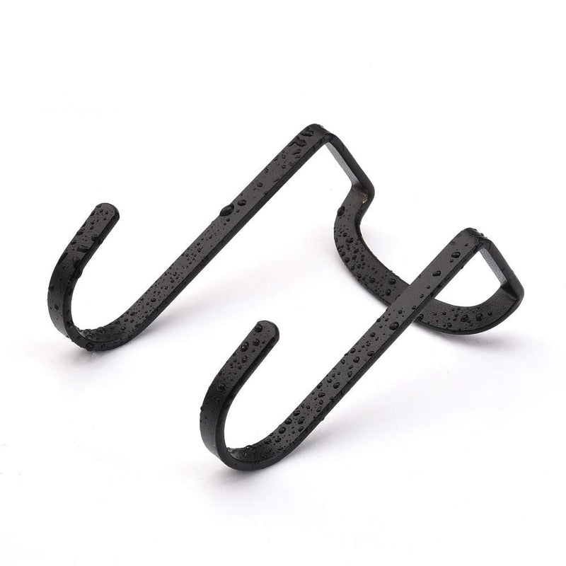 [Australia - AusPower] - Dewell Multi-Use Over Cabinet Hook, 5 Pack, Stainless Steel, Over Door Double Hook for Drawer Cabinet, Closet, Fence, Kitchen and Bathroom, Black S-5 PACK 