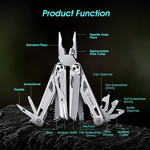 SIUPRO stainless steel multitool pocket knife for men with folding tools and compact design