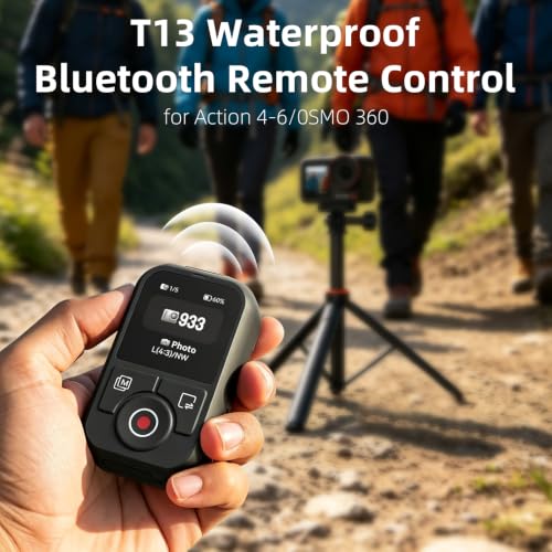 T13 Waterproof Bluetooth Remote for DJI Osmo Action 6/5 Pro/4/Osmo 360 Grey