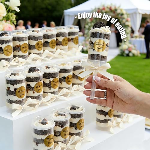 AZYM Cake Pop Stand, Clear Reusable Food-Grade Plastic Dessert Cups with Lids, Cake Pop Holder with Cutter Tool, for Parties, Weddings, Birthdays, DIY Baking Supplies transparent
