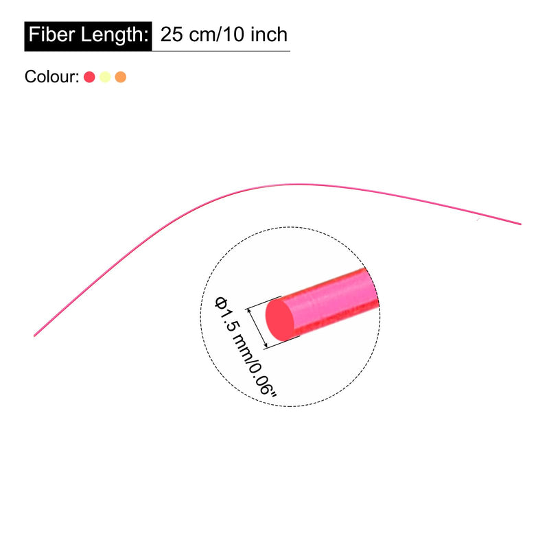 MECCANIXITY Fiber Optic Rods PMMA 1.5mmx25cm for Sight Filament Red, Green, Orange 1 Set Pack of 6