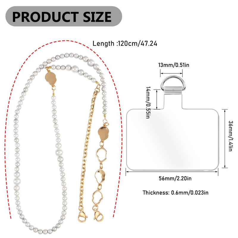 [Australia - AusPower] - Phone Crossbody Chain CellPhone Lanyard,Universal Phone Chain Strap with Tether Patches Compatible with Most Phones P 