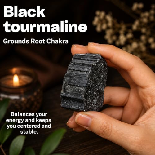 Large 1.25-2.0” Natural Black Tourmaline Raw Crystals Stones for Meditation, Chakra, Reiki, Crystal Grid, Energy Work, Wire Wrapping, Tumbling & Spiritual Home Decor