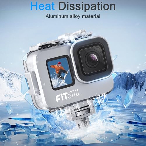 FitStill 263FT/80M Underwater Waterproof Diving Housing for Go Pro Hero 13/12/11/10/9 Black,Protective Underwater Diving Housing Shell Accessories (Hero13/12/11/10/9 Aluminum Alloy Shell) Hero 13/12/11/10/9 Black (Aluminum)