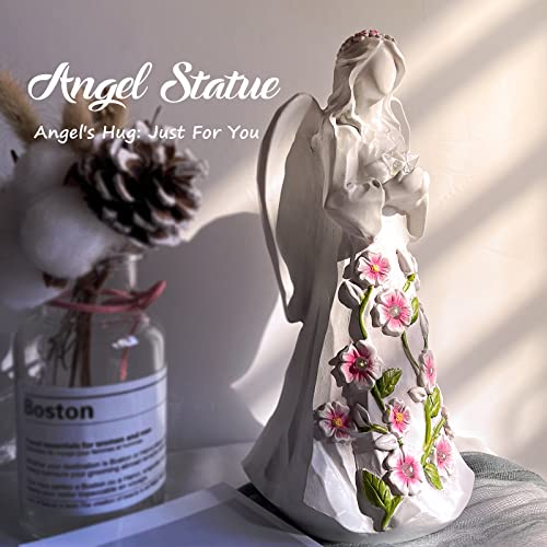 Guardian Angel Figurines Resin with Light Star Battery Operated Gift Decor White