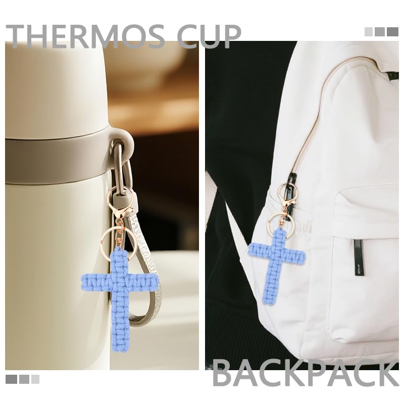 ShiQiao Spl Cute Cross Keyring Gifts for Women Girls Christian Birthday Gifts for Best Friend Daughter Sister Christmas Gift for Sister Blue