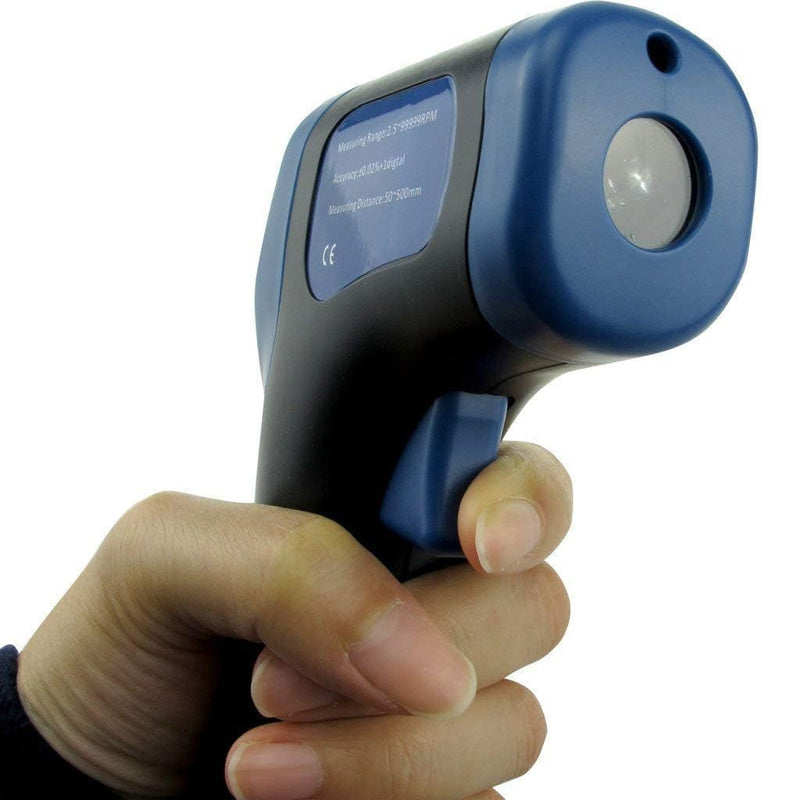 [Australia - AusPower] - Handheld Digital Laser Tachometer Non-Contact RPM Meter Motor Speed Gauge Gun Measuring Range: 2.5-99999RPM with 10 Reflective Tapes Blue with Reflective Tapes 