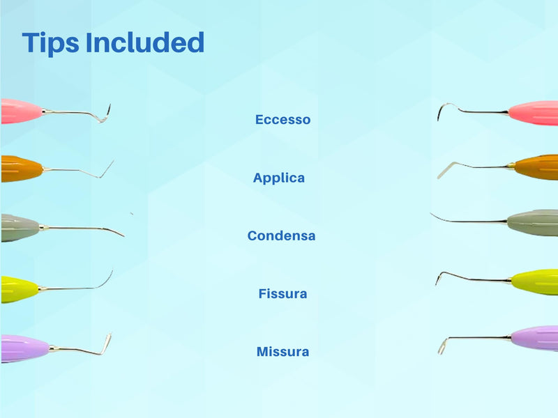 [Australia - AusPower] - Artman Instruments Silicone Handle Dental Composite Filling Instruments Kit with Cassette Holder 5pcs Composite Restoration Tools 