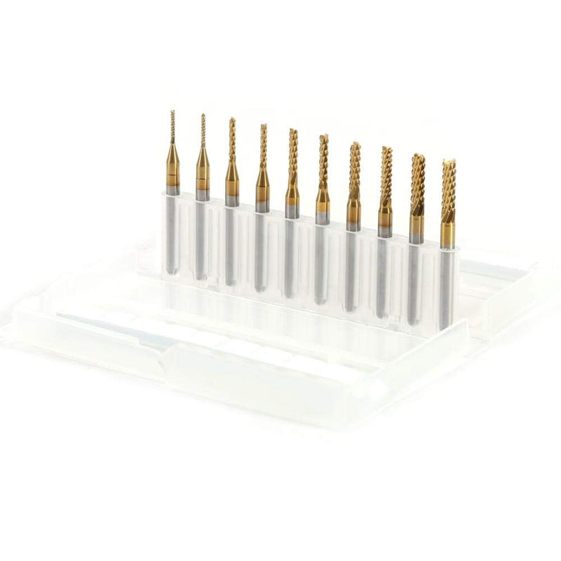 [Australia - AusPower] - KSTE 1 mm Milling Cutter, 2 Pieces x 5 Sizes End Mill, Cutter Cutting Tips, Milling Bits Tool Diameter 1 mm, 1.5 mm, 2 mm, 2.5 mm, 3 mm Parts Kit 