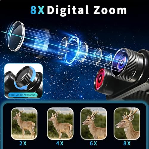 Night Vision Goggles for Adults, 4K Night Vision Binoculars 8X Zoom & 5000mAh Rechargeable Battery, 3" HD Screen & 32GB Card, Infrared Vision, Infrared Binoculars for Hunting, Camping & Security