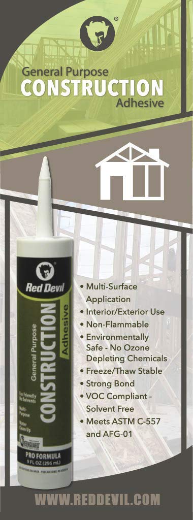 [Australia - AusPower] - Red Devil 077606 General Purpose Construction Adhesive, 9 oz, 1-Pack, White 1 Pack 9 oz. 