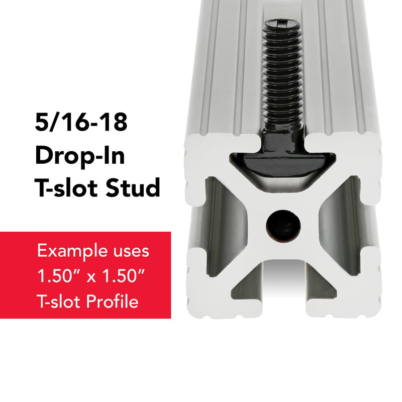 [Australia - AusPower] - 8020, 3301, 15 Series, 5/16-18 x 1" Long Drop in T-Slot Hammer Head Stud Bolt with 5/16 Hex Nut and Washer for 80/20 Aluminum Extrusion T Slot Channel Hardware HW (15) 