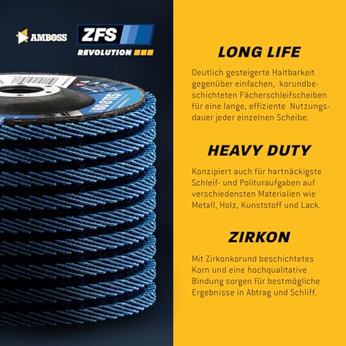 Abrasive Flap Disc Zircon Slanted K120 125 mm Diameter 125 mm – serrated washer Grit - K120
