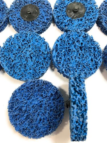 SIGNI blue 2-inch poly strip abrasive quick change Rolok discs, 10-piece set for paint and rust removal