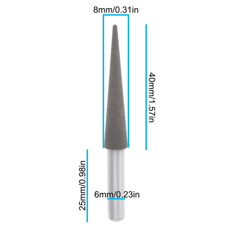 [Australia - AusPower] - Briny River Conical Diamond Grinding Head with 6 mm Shank for Cutting Cutters and Rotary Tools 40 x 8 x 25 mm 40x8x25mm 