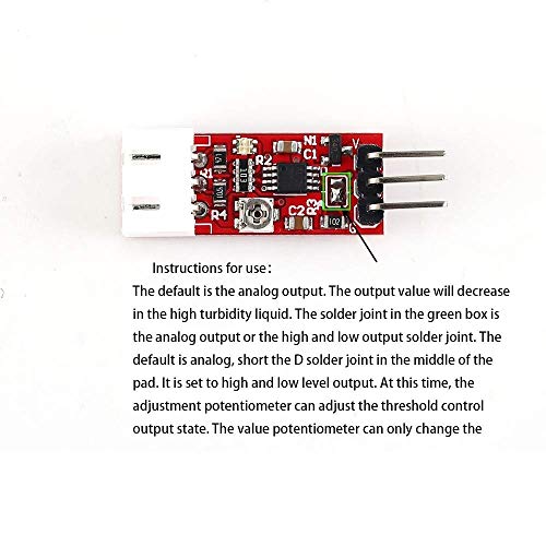DollaTek 3.3-5V Turbidity Transducer Water Turbidity Module Mixed Water Detection Module for Arduino