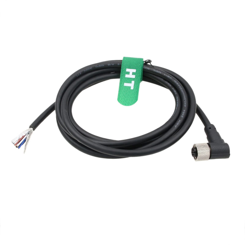[Australia - AusPower] - Sensor Actuator M12 A Coded 4 pin 90-Degree Female Shield Cable to Open Wire for Industrial Automation, Device Network DeviceNet, CANopen, IO Link, Profibus 1m elbow 4 pin female to open 