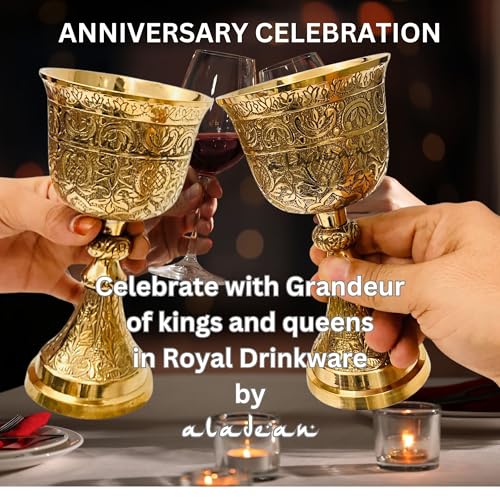 ALADEAN Vintage Chalice Goblet | 1x Royal Wine Cups of King Arthur - Renaissance Medieval Goblet Gifts, Wedding Anniversary Ceremonial Drinkware Pack of 1pc (King Chalice) King Chalice