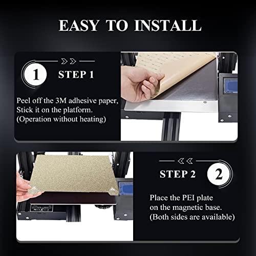 YOOPAI Double-Sided Textured PEI Printing Plate 235 x 235 mm, Magnetic Spring Steel Print Bed for Creality Ender 3 / Ender 3 Pro/Ender 3 V2 / Ender 3 S1 / Ender 3 Neo/Voxelab Aquila 3D Printer